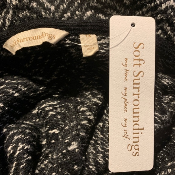 Soft Surroundings Go Lively Bestow Travel Wrap Jacket Black Knit 1X - Picture 4 of 7